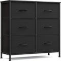 SONGMICS Dresser for Bedroom, Chest of Drawers, TV Stand, 6 Non-Woven Fabric
