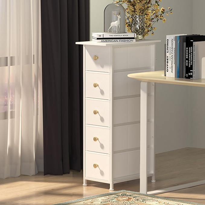 GiftGo Narrow Dresser Cabinet Vertical Slim Dresser Chest of Drawers Skinny