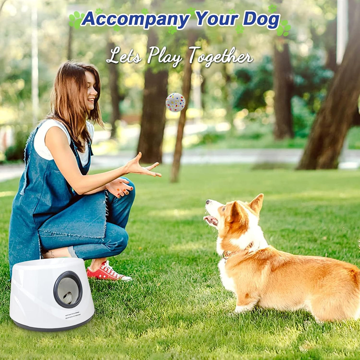 soco automatic dog ball launcher, 3 distances to, package contents