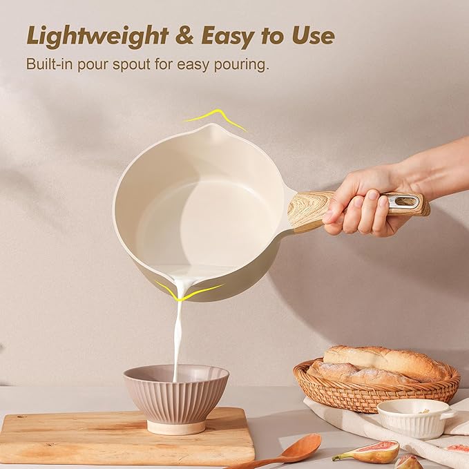 SENSARTE 2.0 & 3.0 Quart Ceramic Sauce Pan Sets