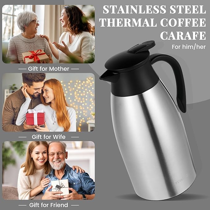68 Oz Thermal Coffee Carafe, Stainless Steel Insulated Vacuum coffee crafts to