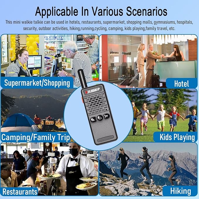 ELIDAIP T-M2 Ultra Mini Walkie Talkies, Rechargeable Two Way Radios Long Range (2 Pack)