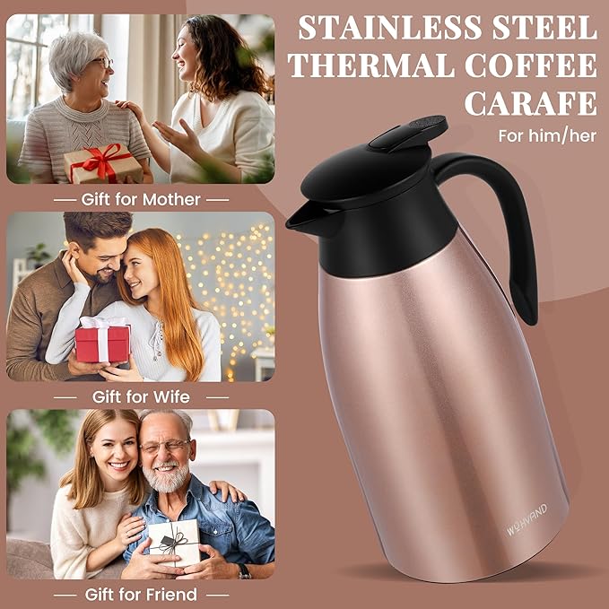 68 Oz Thermal Coffee Carafe, Stainless Steel Insulated Vacuum coffee crafts to