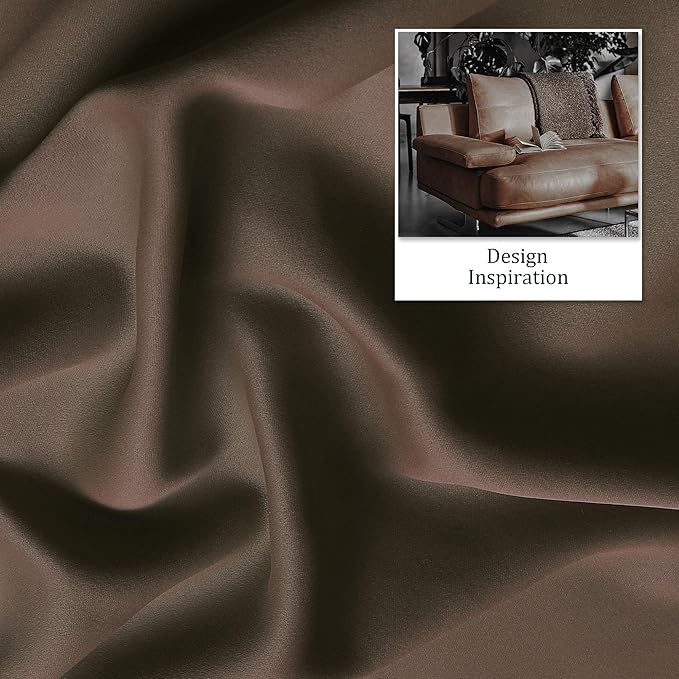 DUALIFE Brown Curtains 72 Inch Length 2 Panels Coffee Color Curtains