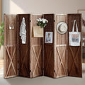 ALeesing 6 Panel Pegboard Room Divider, 5.6Ft Pegboard Display Folding Privacy