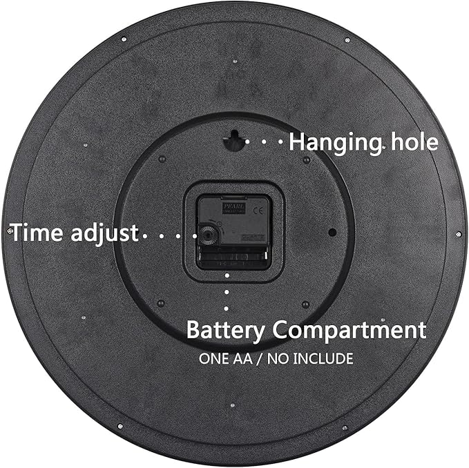 OSTAR Big Large Billiard Pool Ball Wall Clock, Battery Operated, Cue Hand