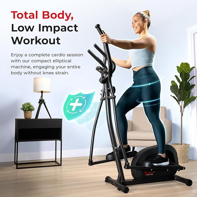 Sunny Health & Fitness Smart Upright Elliptical w/Pulse Sensor Built-in