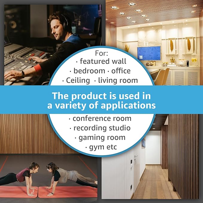Art3d 6-Piece Wood Slat Acoustic Panels