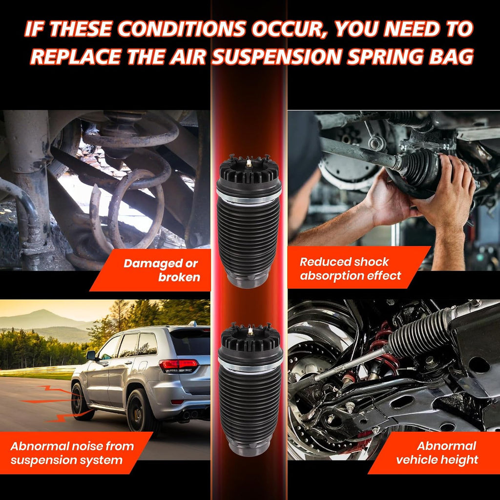 rear air spring suspension bag, compatible with ram, package contents