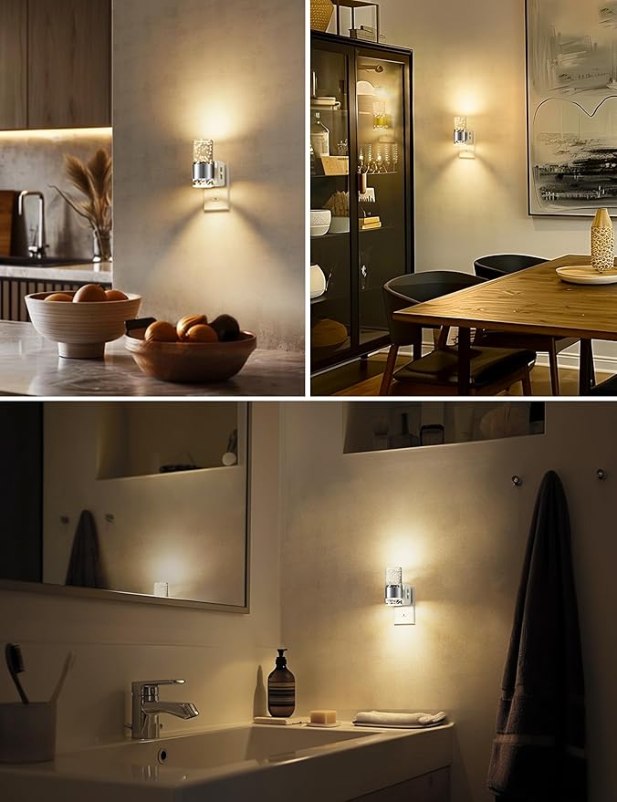 L LOHAS LED Night Light, Dimmable Night Lights Plug into Wall, 2 Pack Acrylic