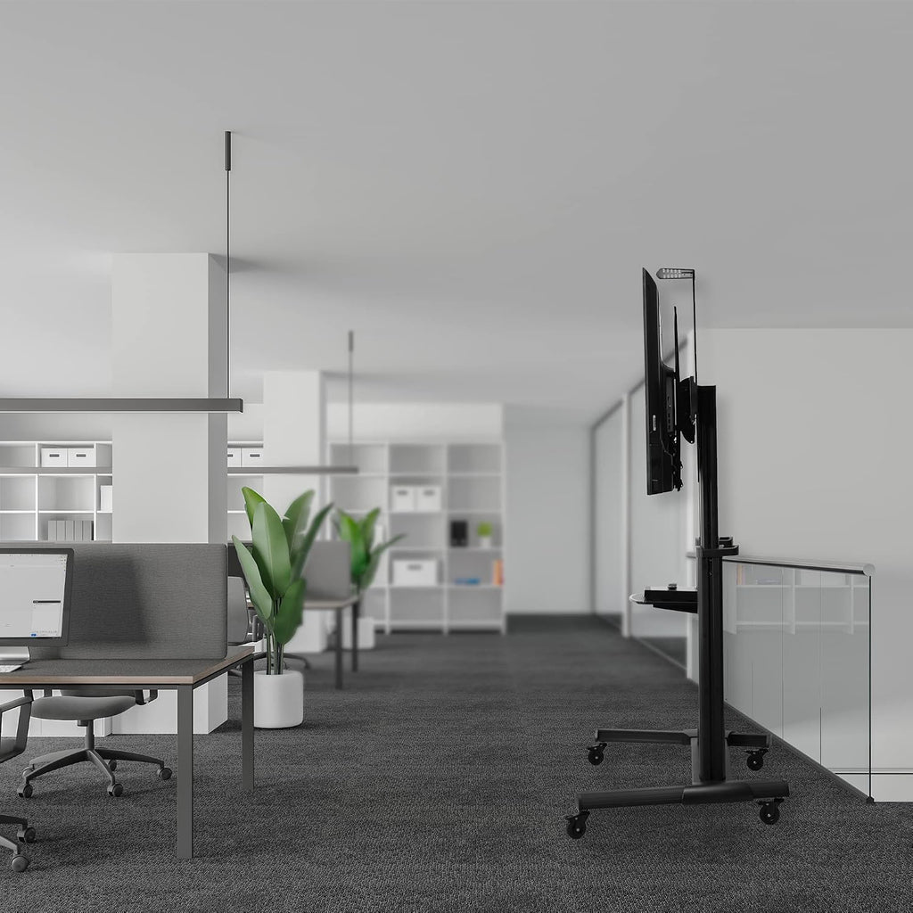 vivo aluminum mobile tv cart for 32 to on a desk or shelf