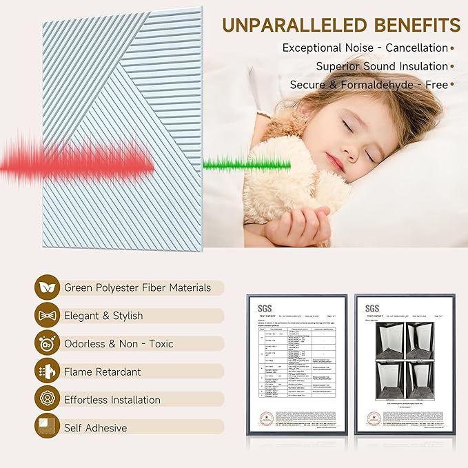 Acoustic Panels for Wall and Ceiling (6 Pack)
