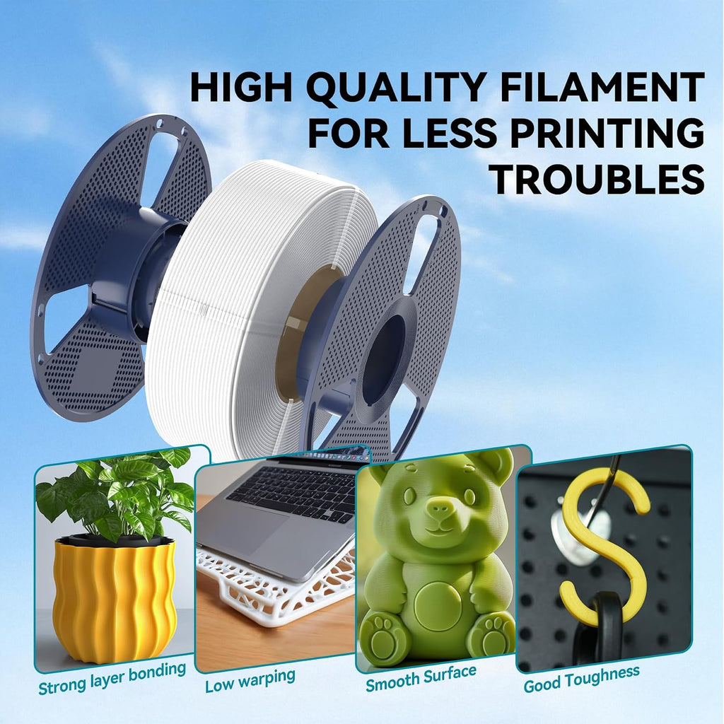 sunlu pla 3d printer filament, black, 4kg, package contents