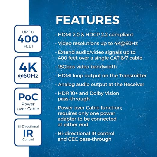 OREI 4K HDMI over Ethernet Extender Balun