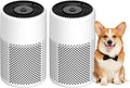 2 Pack Air Purifiers for Bedroom Home, True HEPA Filter for Smoke, White