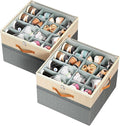 Shoe Organizer for Closet, 2 Pack Foldable Shoe Storage Organizer Box Bin
