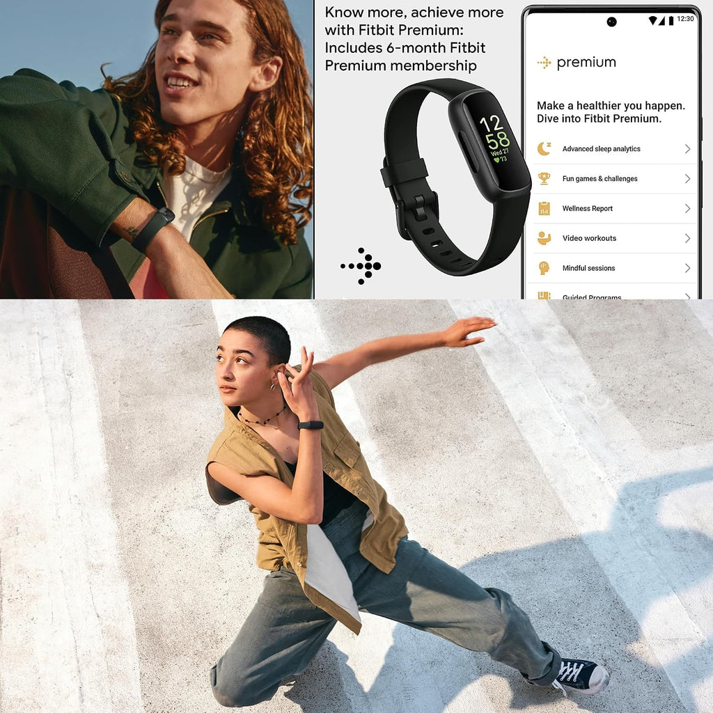 fitbit inspire 3 health & fitness activity tracker showing dimensions
