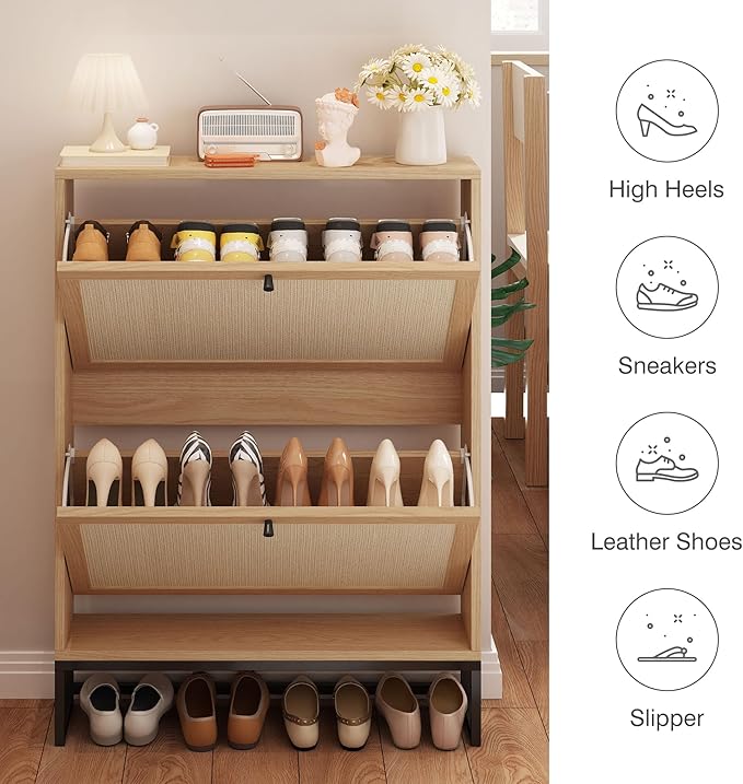 AVZEAR Narrow Shoe Storage Cabinet