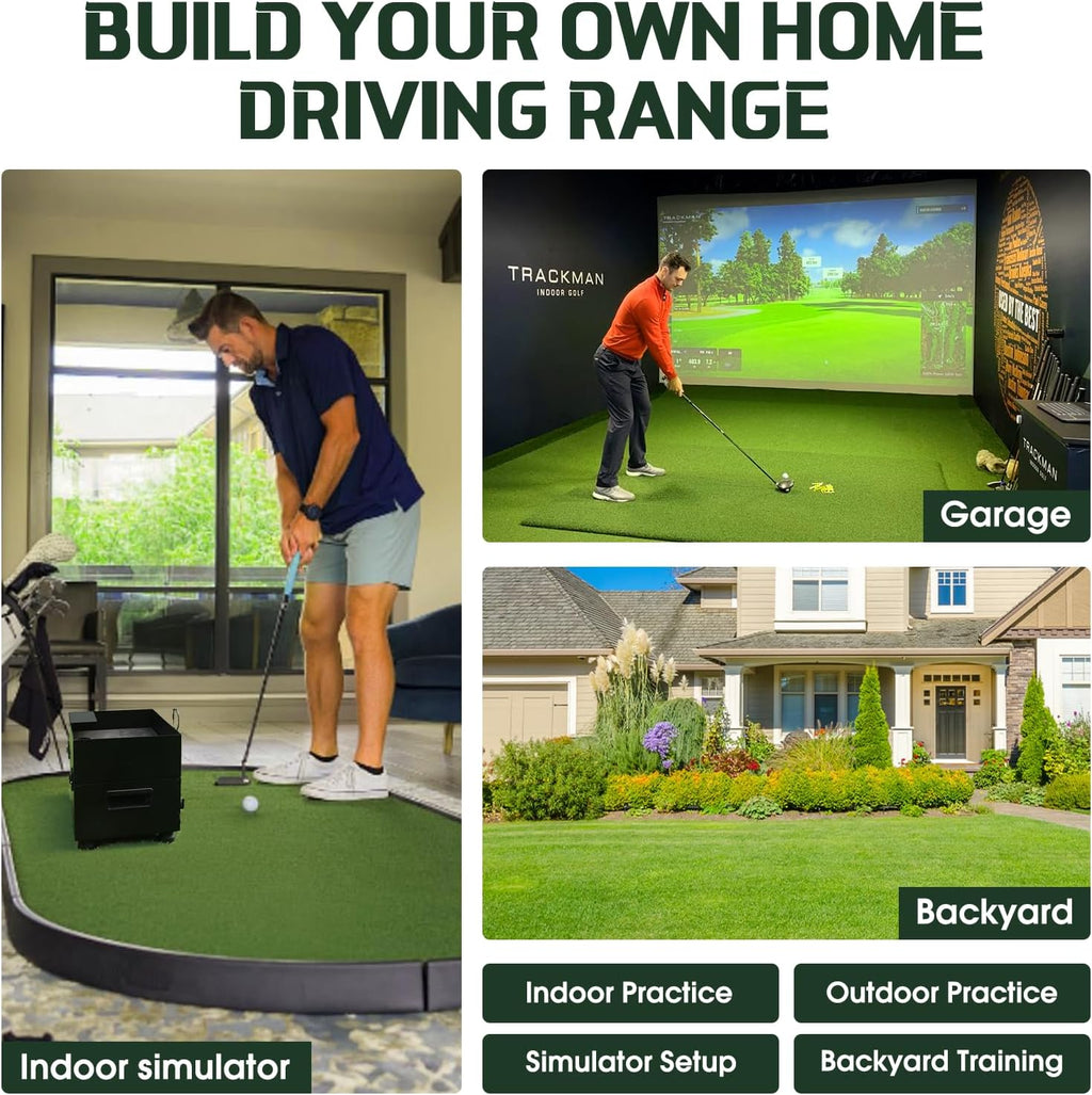 Maysun Automatic Golf Ball Dispenser for Indoor & Outdoor Practice, No Electricity Auto Tee Up Machine with 10 Golf Balls & 10 Tees, Heavy Duty Golf Training Aid for Backyard Garage Driving Range
