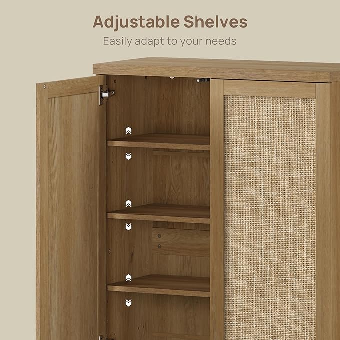 SICOTAS Rattan Shoe Storage Cabinet