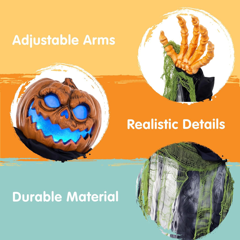 JOYIN Halloween Decorations Outdoor Life Size Animatronics Ghost Pumpkin Deco...