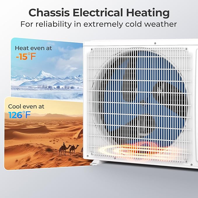 COSTWAY 12000 BTU Mini Split Air Conditioner & Heater, 208-230V WiFi Enabled 24