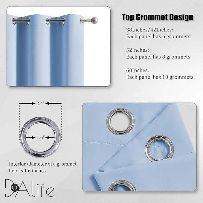 DUALIFE Extra Long 120 Inch Length Curtains (2 Pieces)