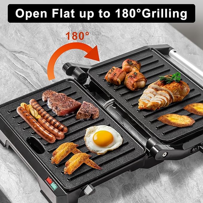 Small Panini Press Grill Sandwich Maker, Electric 3 in 1 Panini Sandwich Maker