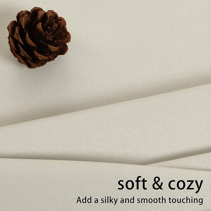 JIUZHEN Ivory Blackout Curtains