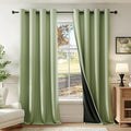 Beauoop Sage Green 100% Blackout Curtains 84 Inch Long 2 Panels