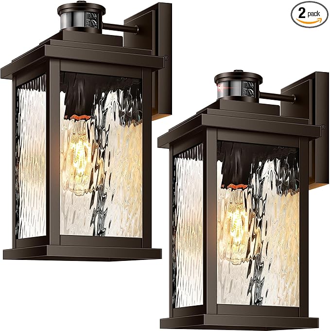 VIANIS 2 Pack Large Adjustable-Sensitivity Motion Sensor Outdoor Lights