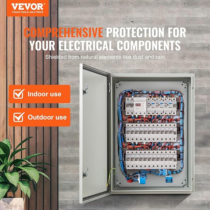 VEVOR Steel Electrical Box, Cold Rolled Steel Electrical Enclosure Box