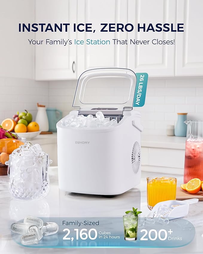 EUHOMY Countertop Ice Maker Machine