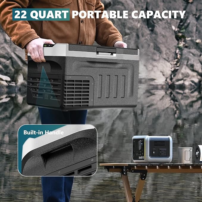 EUHOMY 12 Volt Refrigerator, 22QT 12V Cooler, Compressor Electric Cooler -4℉~68℉