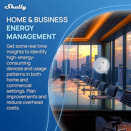 Shelly 3EM-63W Gen3 | Wi-Fi Operated Smart 3-Phase Energy Meter | Home