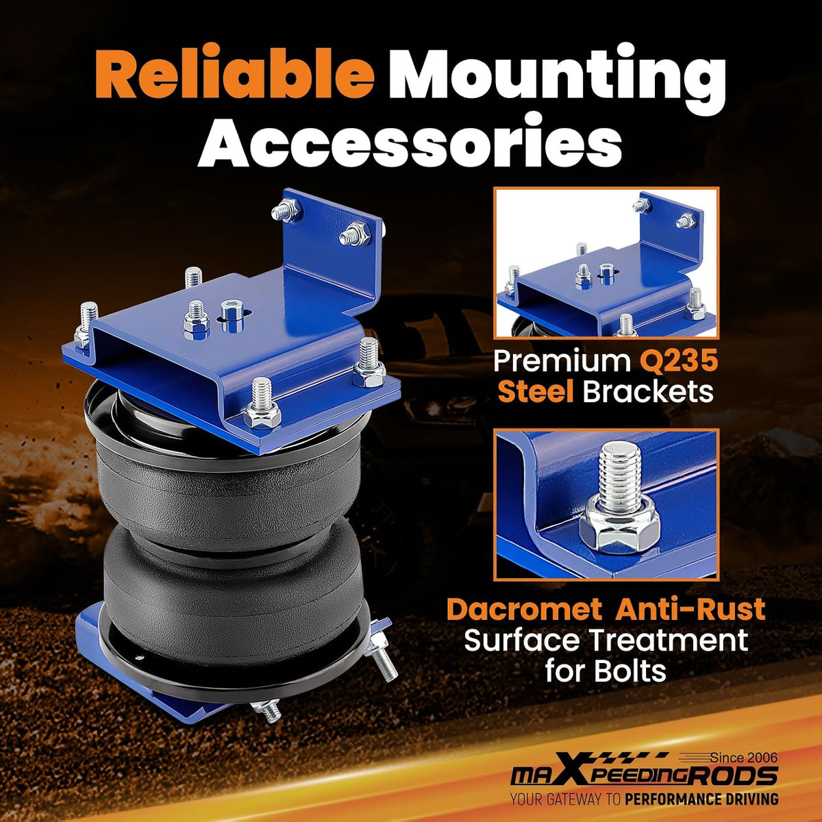 maxpeedingrods 5000 lbs rear air suspension bag kit, side view