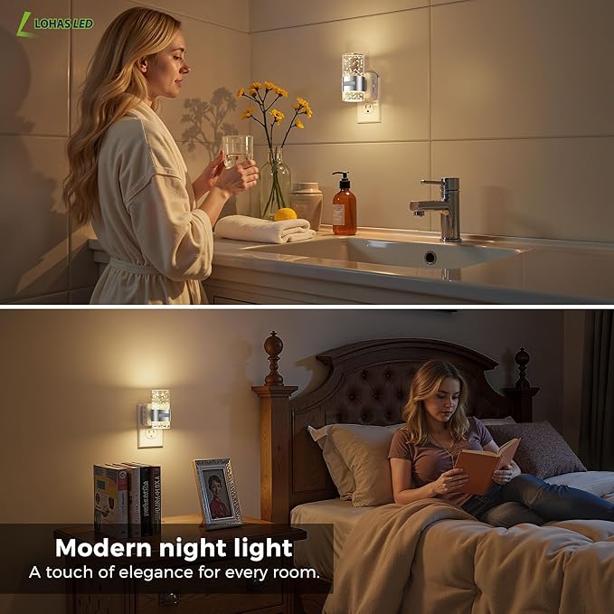 L LOHAS LED Motion Sensor Night Light, Dimmable Night Lights Plug into Wall