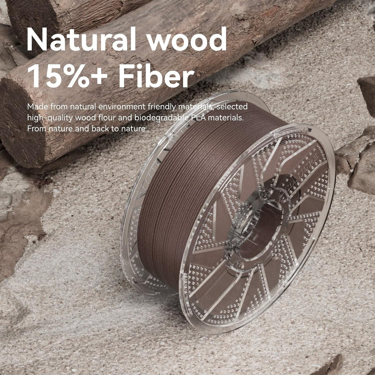 Chitu Systems Wood PLA Filament Bundle, 3D Printer PLA 1.75mm Cherry Walnut White Oak Teak with Real Wood Fiber, Using Reusable Spool Compatible with Bambu Lab Refill Filament, 4x1KG 8.8lb