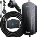 Ecogenix Level 1/2 EV Charger with Holder, 16A 25ft Cable Portable Mobile J1772 Charger, 110-120V 5-15 & 6-20 Plug, Home/Outdoor Charging Stations for All J1772 EV and Hybrid Vehicles