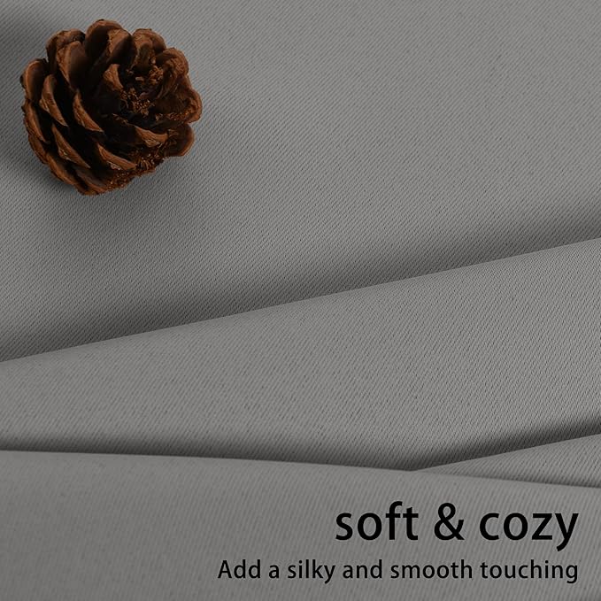 JIUZHEN Light Grey Blackout Curtains