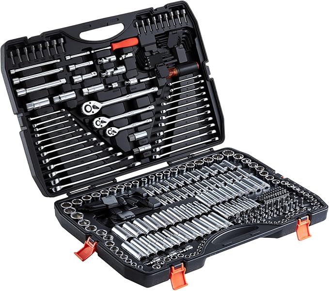 VEVOR Mechanics Tool Set, 308-Piece Mechanic Tool Kit, 1/4 in, 3/8 in, and 1/2