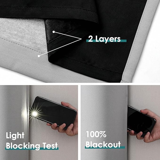 ChrisDowa 100% Blackout Curtains