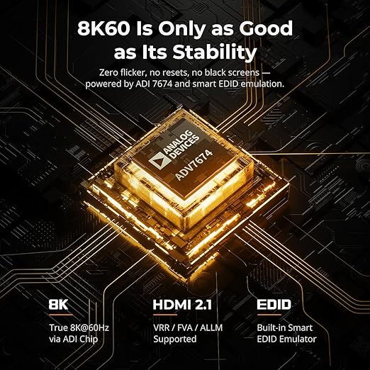 TESmart 8K@60Hz HDMI KVM Switch 4 Computers 1 Monitor USB 3.0, 4 Port KVM