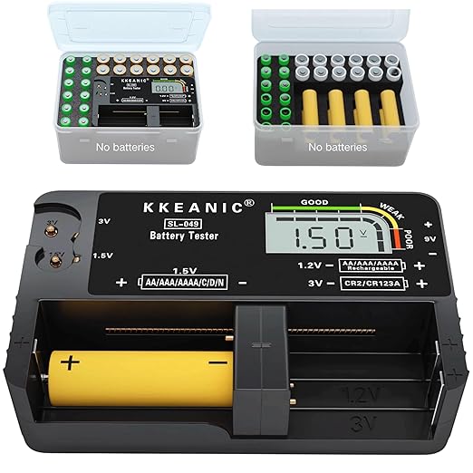 Battery Tester with Battery Organizer Storage Case, Professional Digital