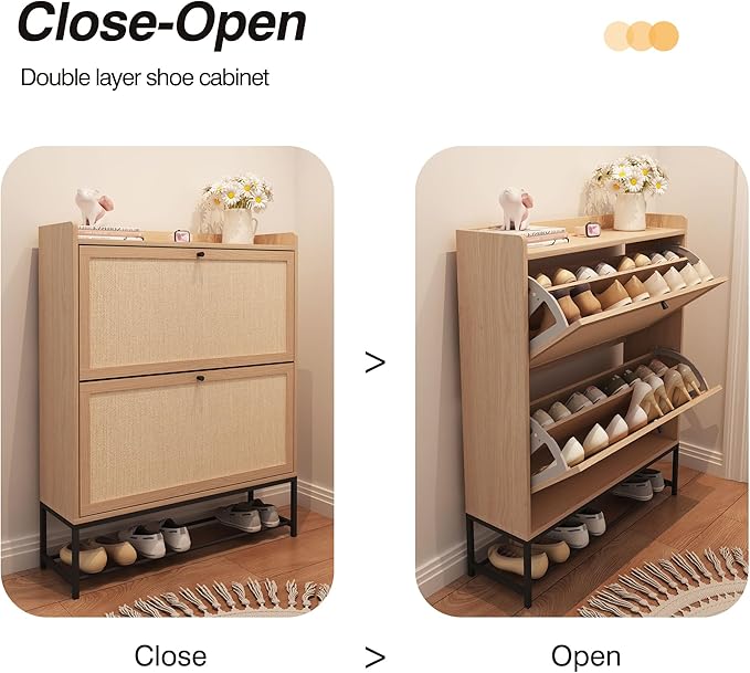 AVZEAR Narrow Shoe Storage Cabinet