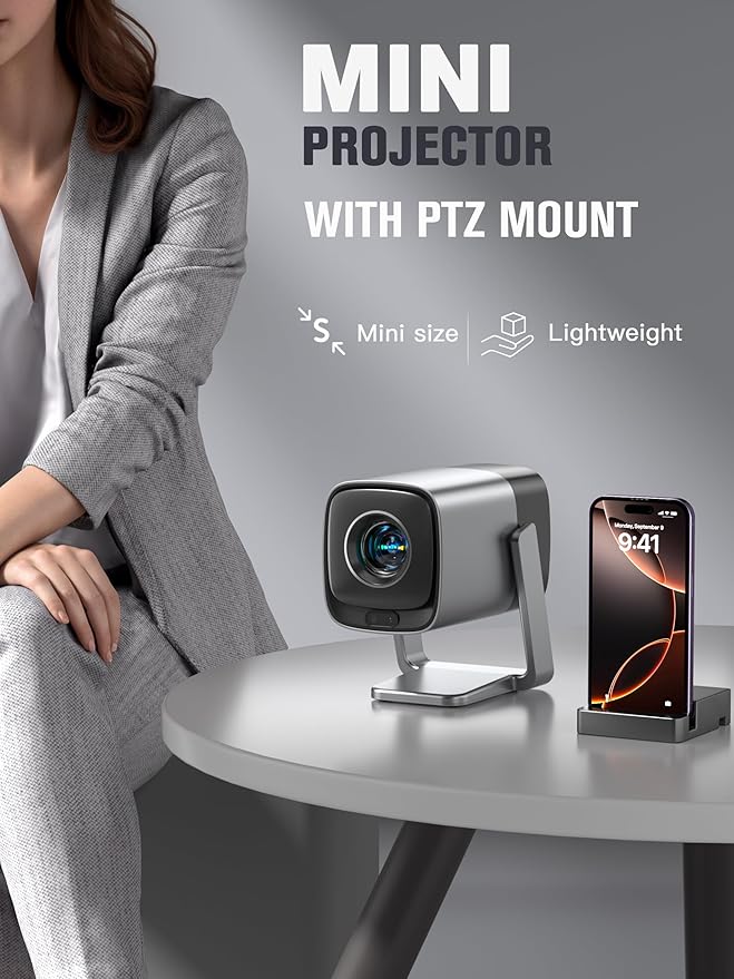 Mini Projector with WiFi and Bluetooth, XuanPad Smart Projector 4K Support