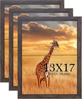 TKYGU 13x17 Picture frame Set of 3, wooden frame walnut