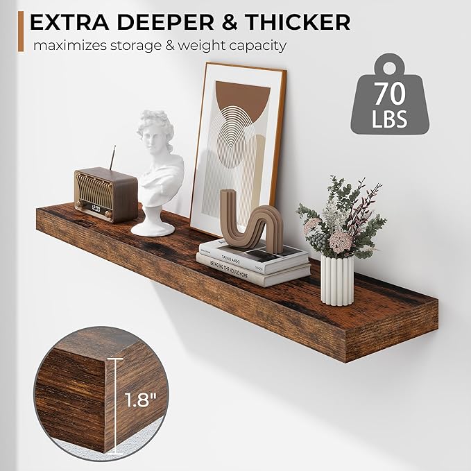 Fun Memories 36 Inch Floating Shelves (2 Pack)