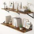 12 Inch Deep Floating Shelves, 48W x 12D Floating Shelves, Deep Wall Shelves (Set of 2)