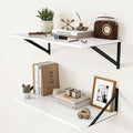 Heimlove White Deep Floating Shelves (Set of 2)